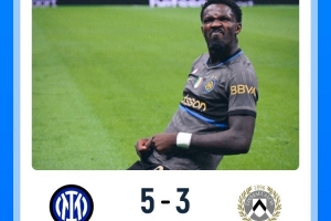 5-3胜乌迪内斯!国米今年第4次联赛单场攻入至少5球,仅次于拜仁
