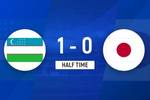 半场-日本U23暂0-1乌兹别克斯坦 巴赫罗莫夫建功日本0射正